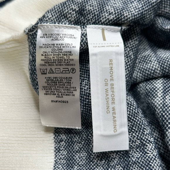 LOFT NWT Heart Dot Crewneck Sweater Size XS‎ White Navy Office Valentines Day - Picture 10 of 12